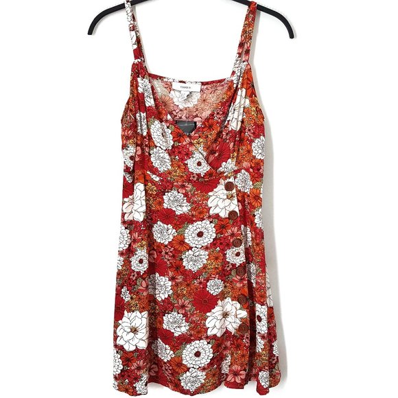 Forever 21 Red/Multi Floral Print Dress, 0X - NWT - Picture 1 of 9